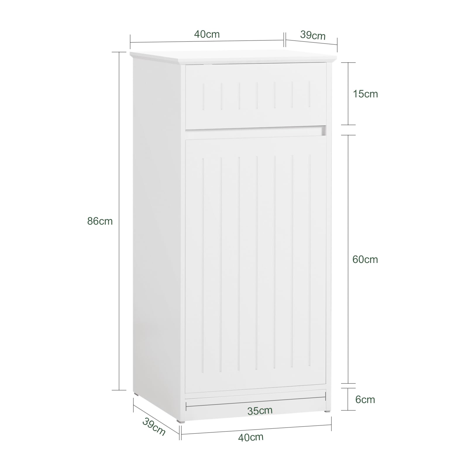 SoBuy BZR110-W, Laundry Cabinet Laundry Chest Bathroom Storage Cabinet