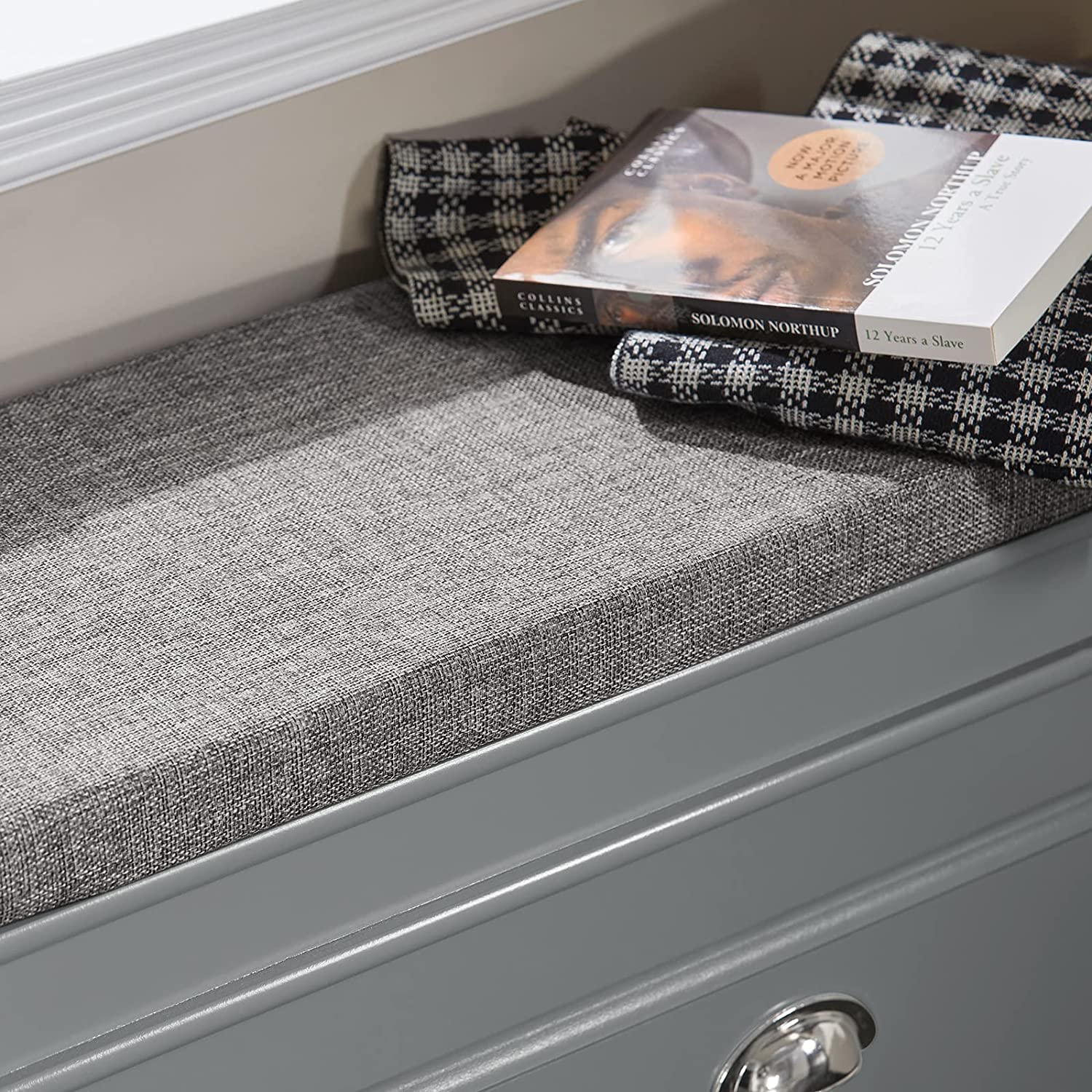 SoBuy FSR82-K-HG,Shoe Cabinet,Hallway Shoe Bench Shoe Rack Shoe Cabinet with Flip-Drawer and Seat Cushion,Grey