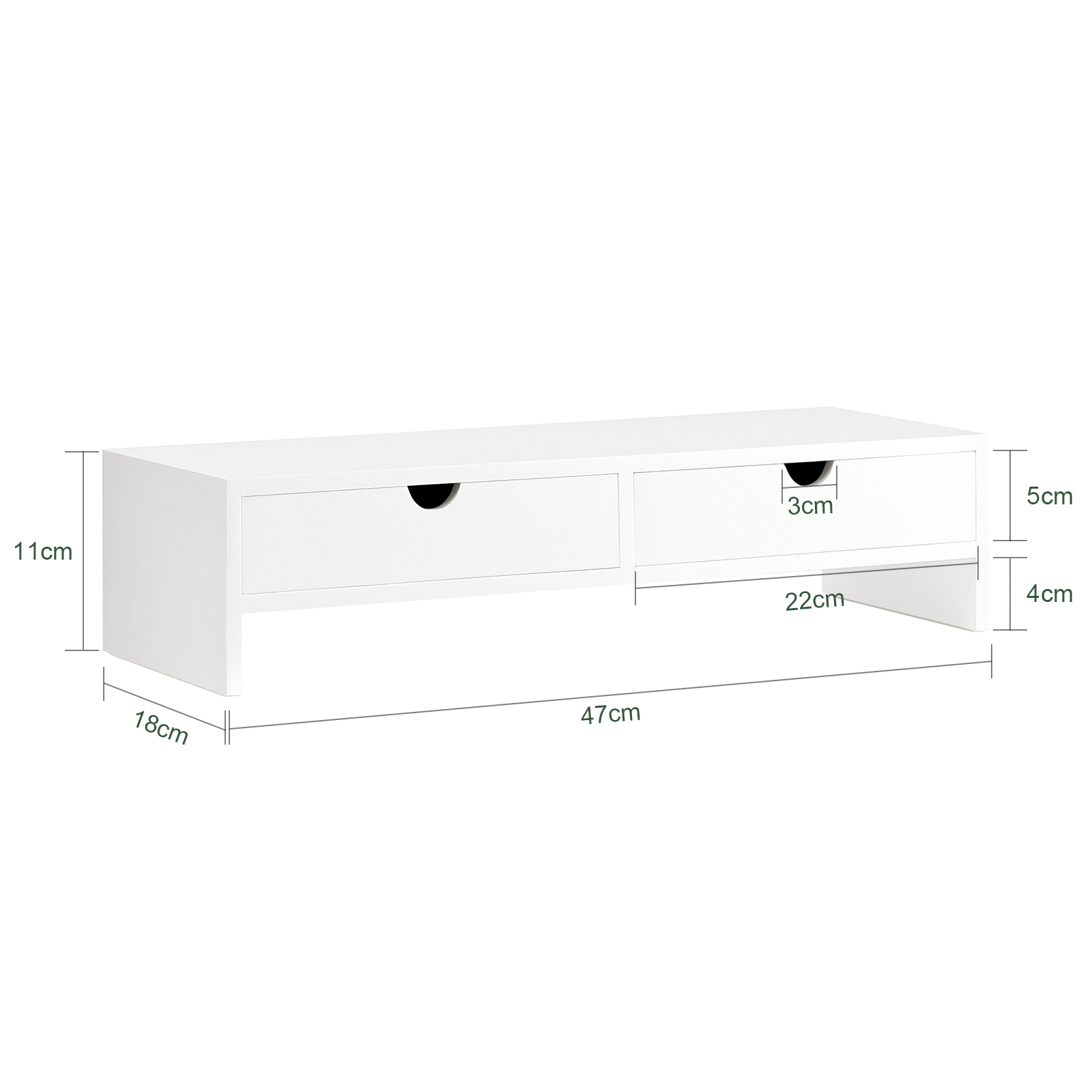 SoBuy Monitor Stand Computer Screen Monitor Stand Monitor Riser Desk Organizer 2 Drawers White,BBF02-W