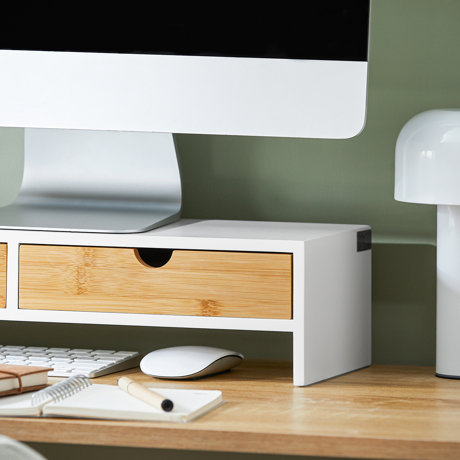 SoBuy Monitor Stand Computer Screen Monitor Riser Desk Organizer BBF02-WN