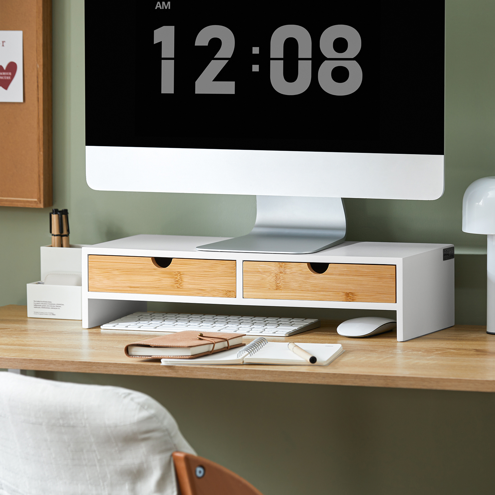 SoBuy Monitor Stand Computer Screen Monitor Riser Desk Organizer BBF02-WN