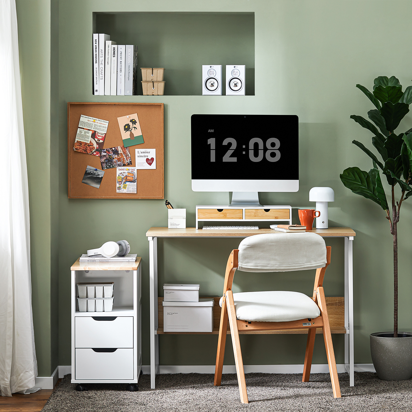 SoBuy Monitor Stand Computer Screen Monitor Riser Desk Organizer BBF02-WN