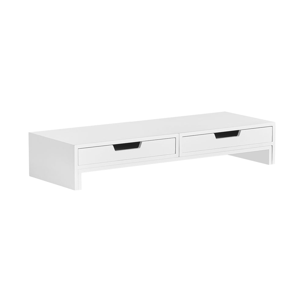 SoBuy BBF04-W, Computer Screen Monitor Stand Monitor Riser Desk Organizer with 2 Drawers for 2 Monitors,Width Adjustable