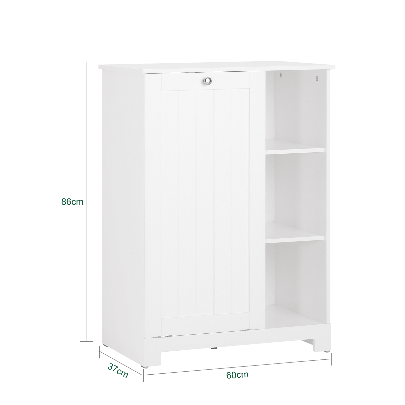 SoBuy BZR105-W Laundry Cabinet Chest Bathroom Storage Cabinet With Laundry Basket