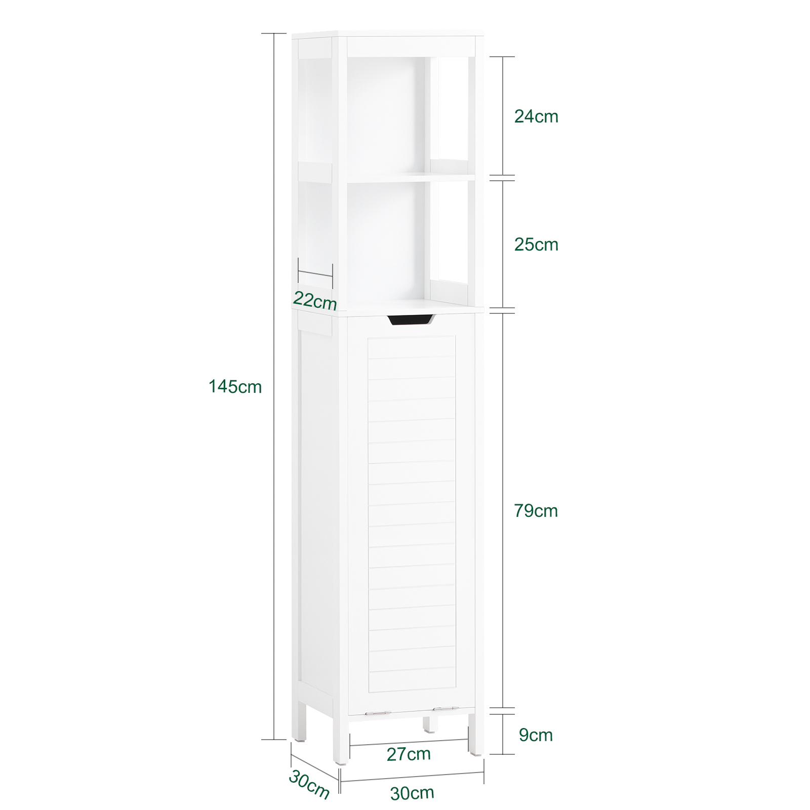 SoBuy BZR123-W, Bathroom Tall Cabinet Bathroom Storage Cabinet With Laundry Basket