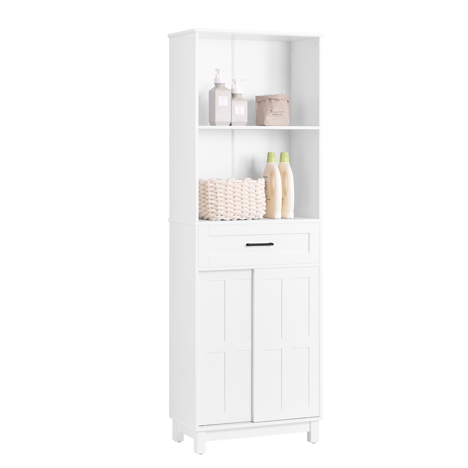 SoBuy BZR141-W Bathroom Tall Cabinet Tall Cupboard Bathroom Storage Cabinet