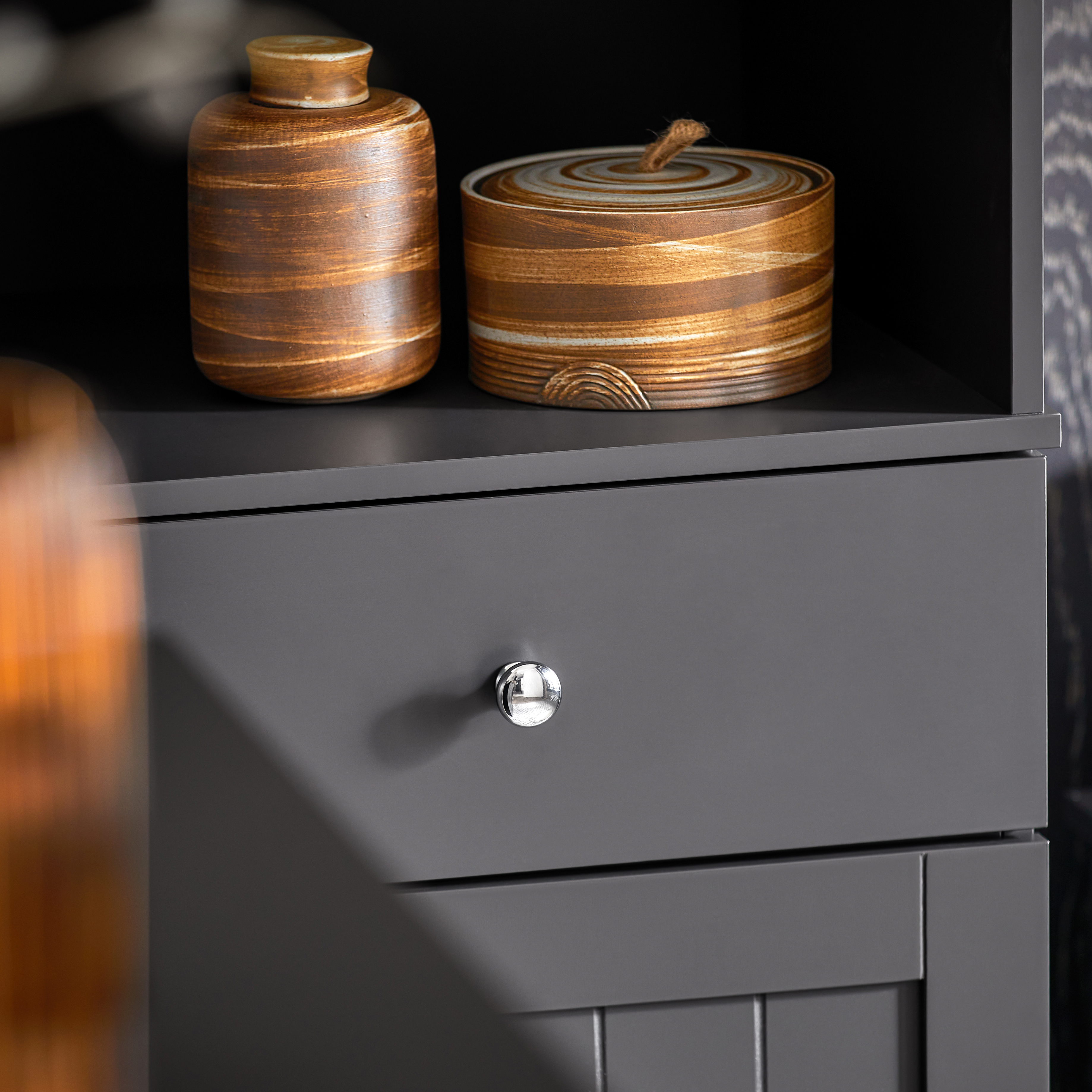 SoBuy BZR17-DG, Tall Bathroom Cabinet Bathroom Storage Cabinet with 3 Shelves 1 Drawer 1 Cabinet, 40x35x161cm