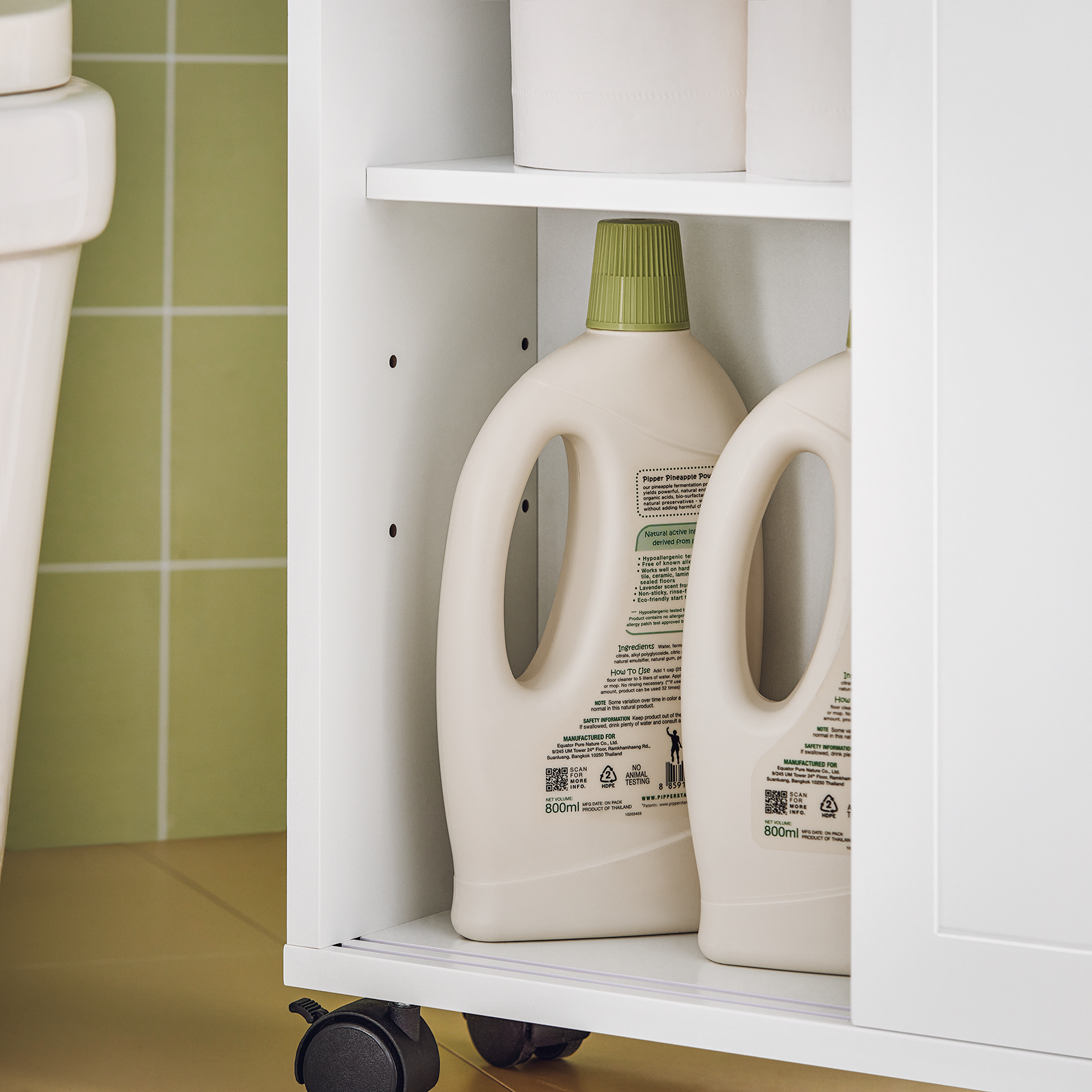 SoBuy Bathroom Cabinet Storage Shelf on Wheels Toilet Paper Cabinet BZR31-W