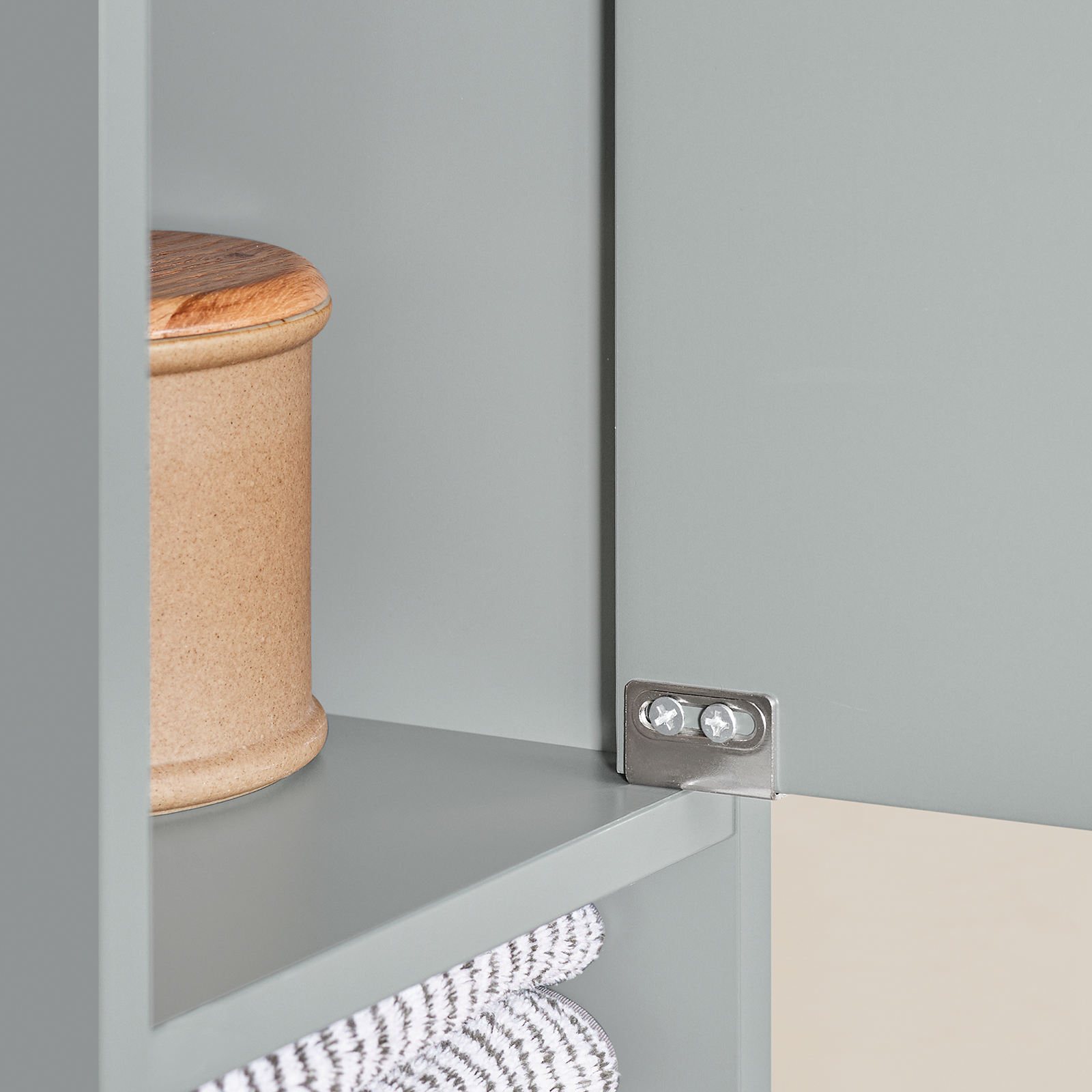 SoBuy BZR34-HG, Grey Bathroom Cabinet Bathroom Shelf Bathroom Tall Cabinet Cupboard, 20x20x180cm