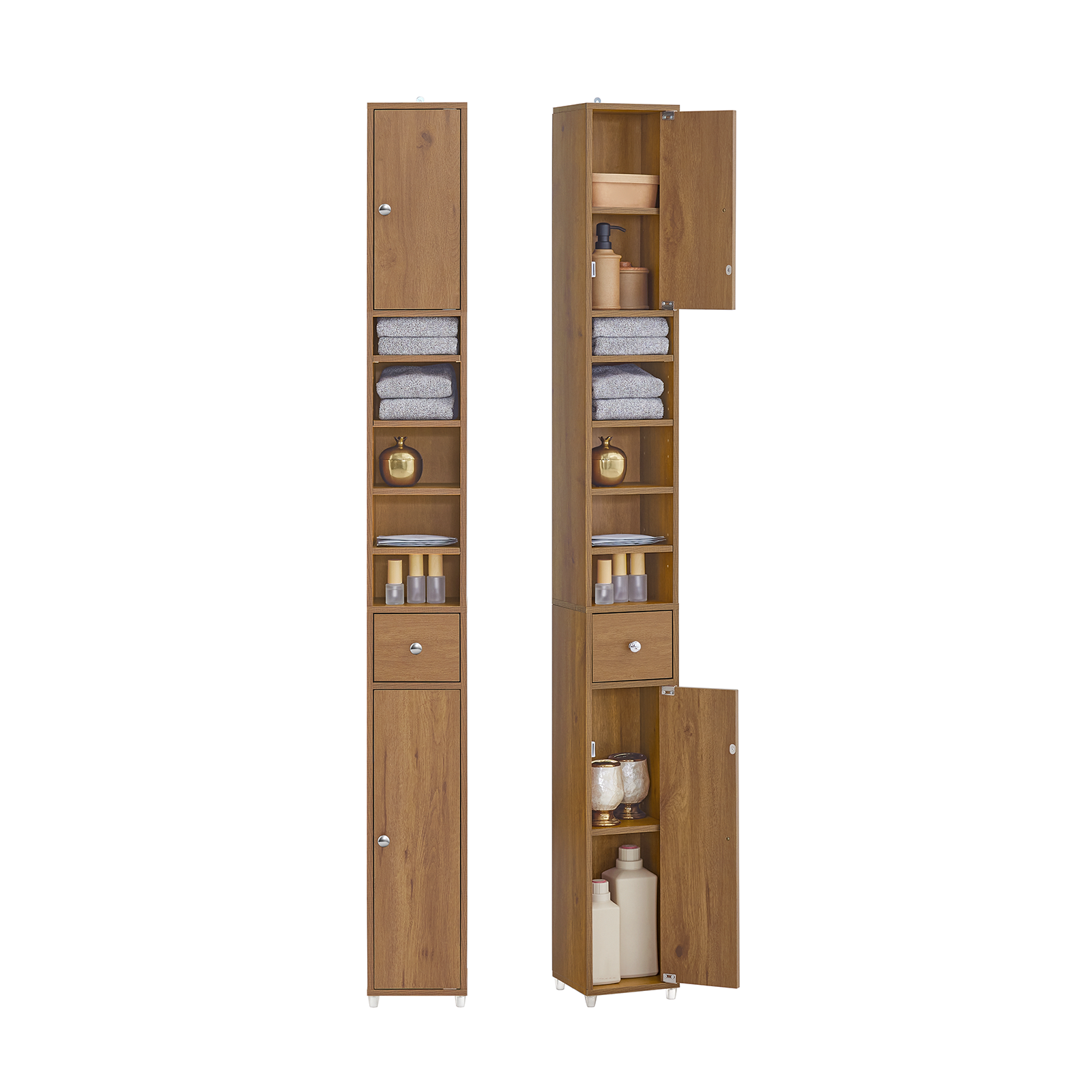 SoBuy BZR34-PF, Bathroom Tall Cabinet Cupboard Bathroom Cabinet Storage Cabinet