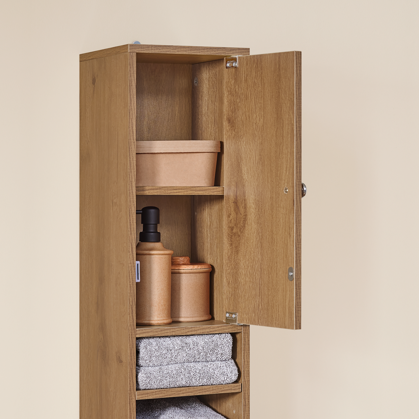 SoBuy BZR34-PF, Bathroom Tall Cabinet Cupboard Bathroom Cabinet Storage Cabinet