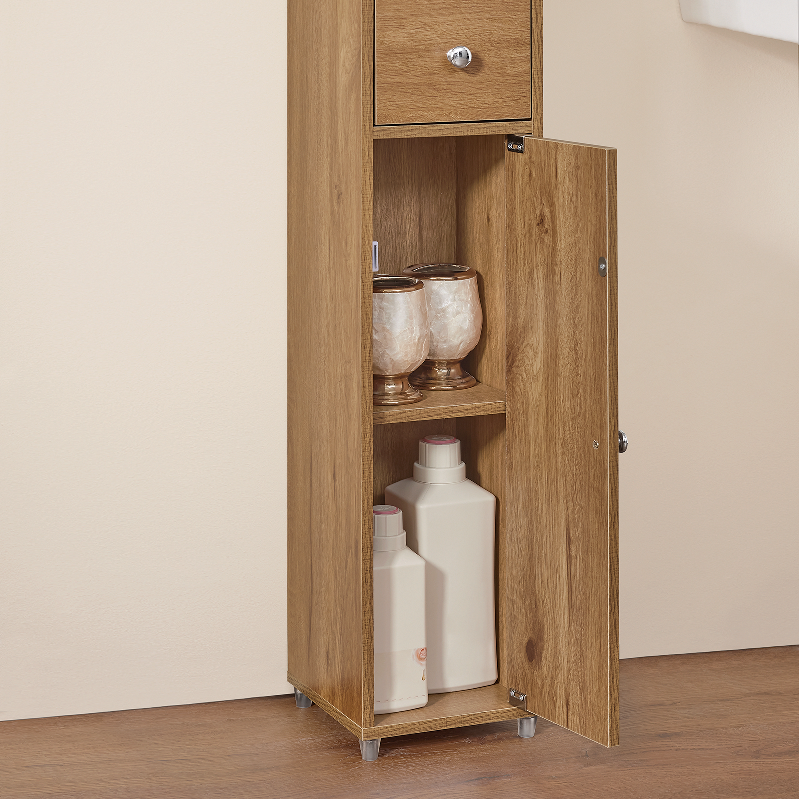 SoBuy BZR34-PF, Bathroom Tall Cabinet Cupboard Bathroom Cabinet Storage Cabinet