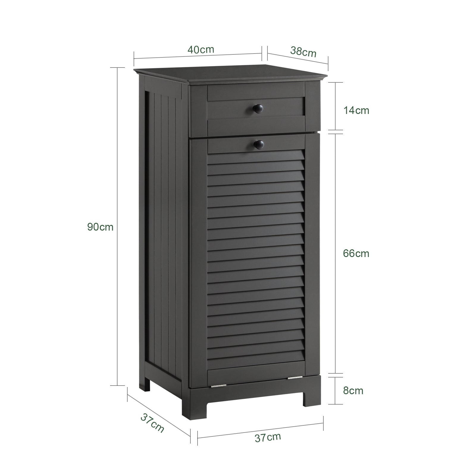 SoBuy BZR73-DG Bathroom Laundry Basket Laundry Cabinet Bathroom Storage Cabinet