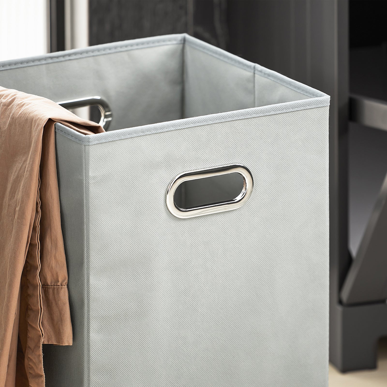 SoBuy BZR73-DG Bathroom Laundry Basket Laundry Cabinet Bathroom Storage Cabinet