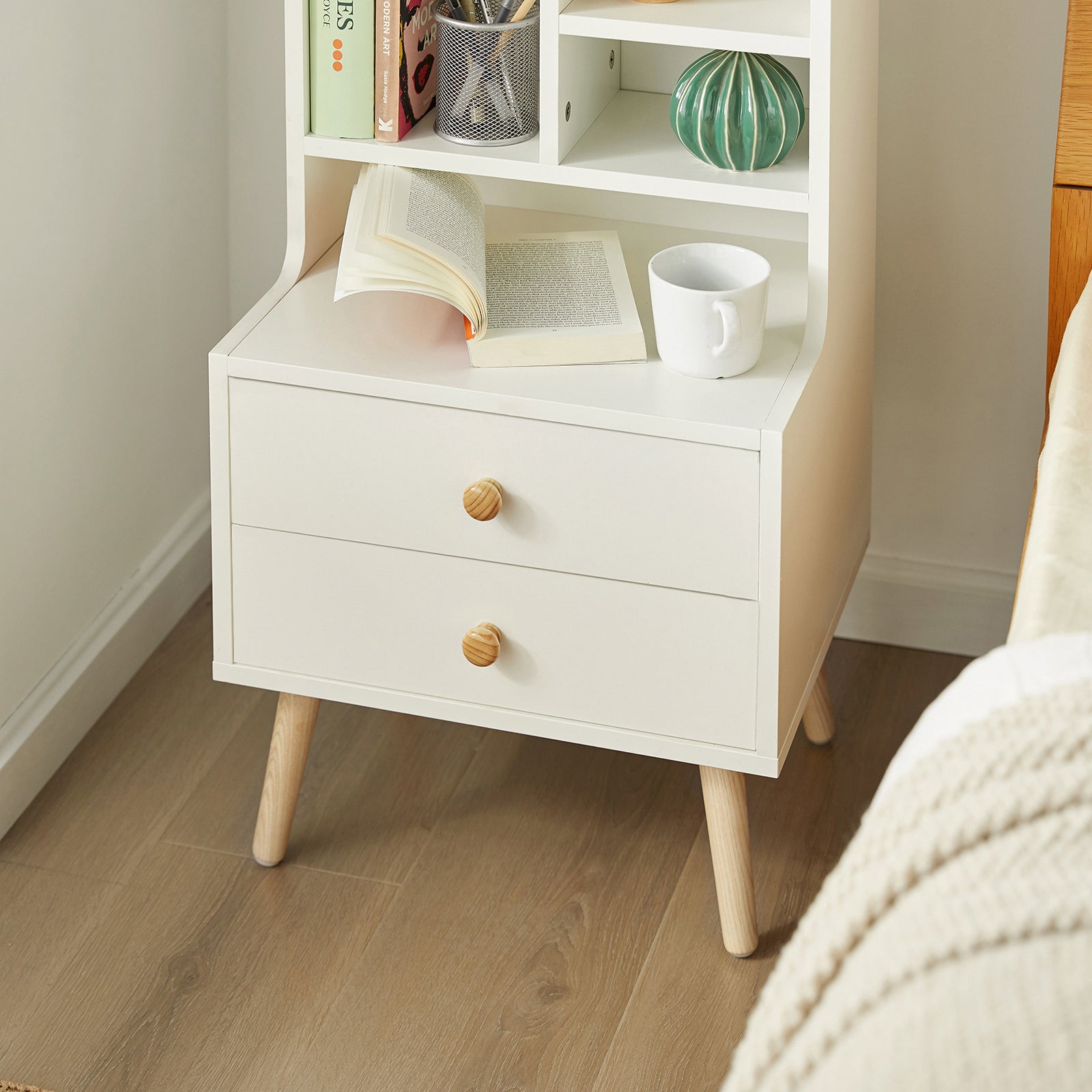 SoBuy Bedside Table Nightstand Side Table End Table Sofa Table Lamp Table FBT100-W