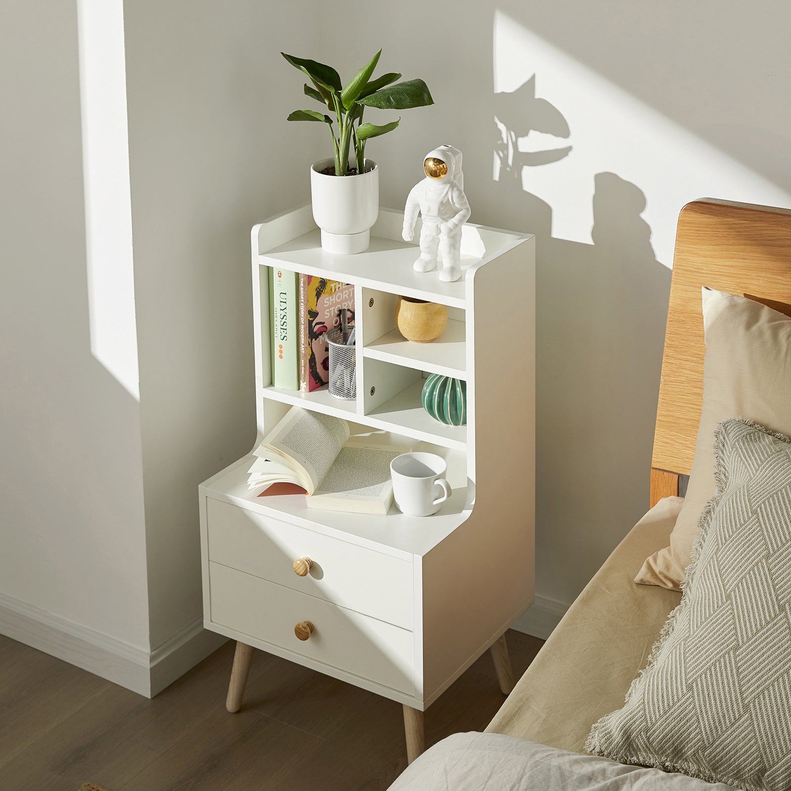 SoBuy Bedside Table Nightstand Side Table End Table Sofa Table Lamp Table FBT100-W