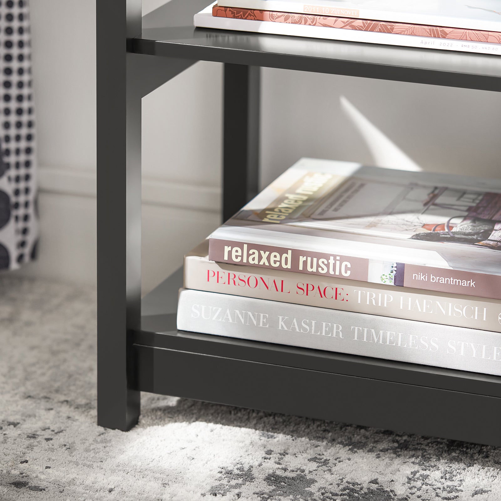SoBuy Beside End Table with Drawers Black,FBT46-SCH