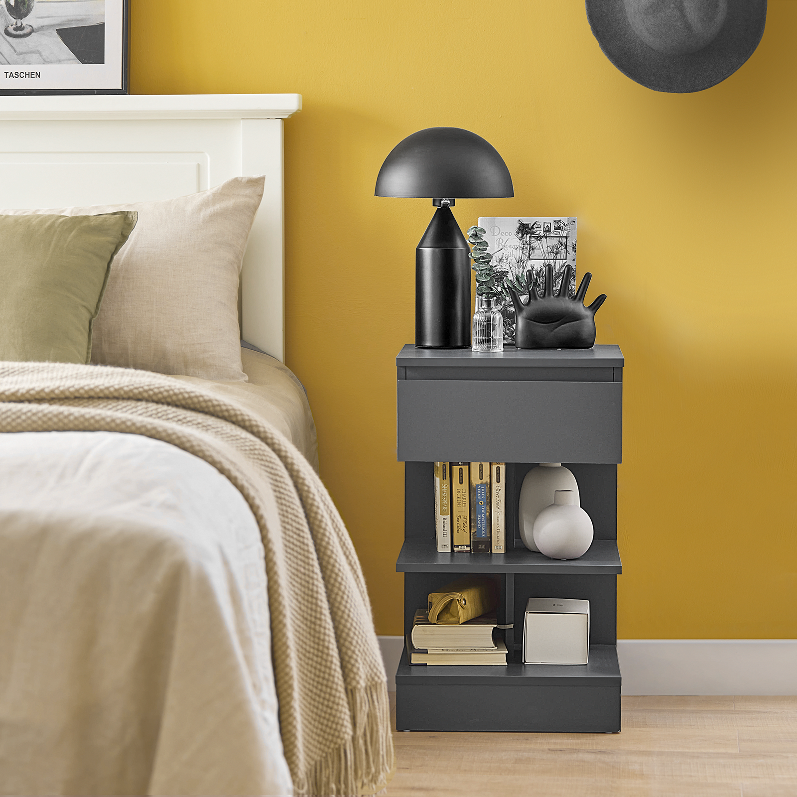 SoBuy Bedside Table Night Stand Side Table End Table Coffee Table FBT49-HG