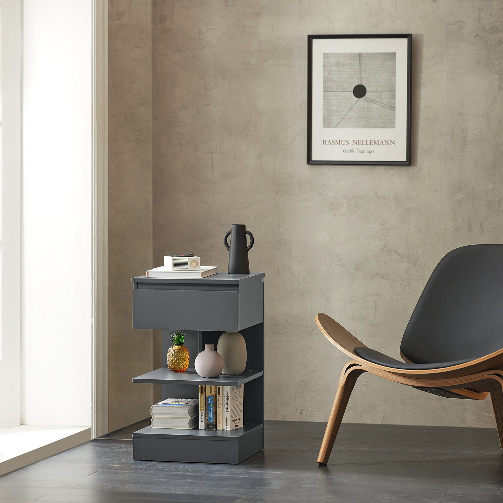 SoBuy Bedside Table Night Stand Side Table End Table Coffee Table FBT49-HG