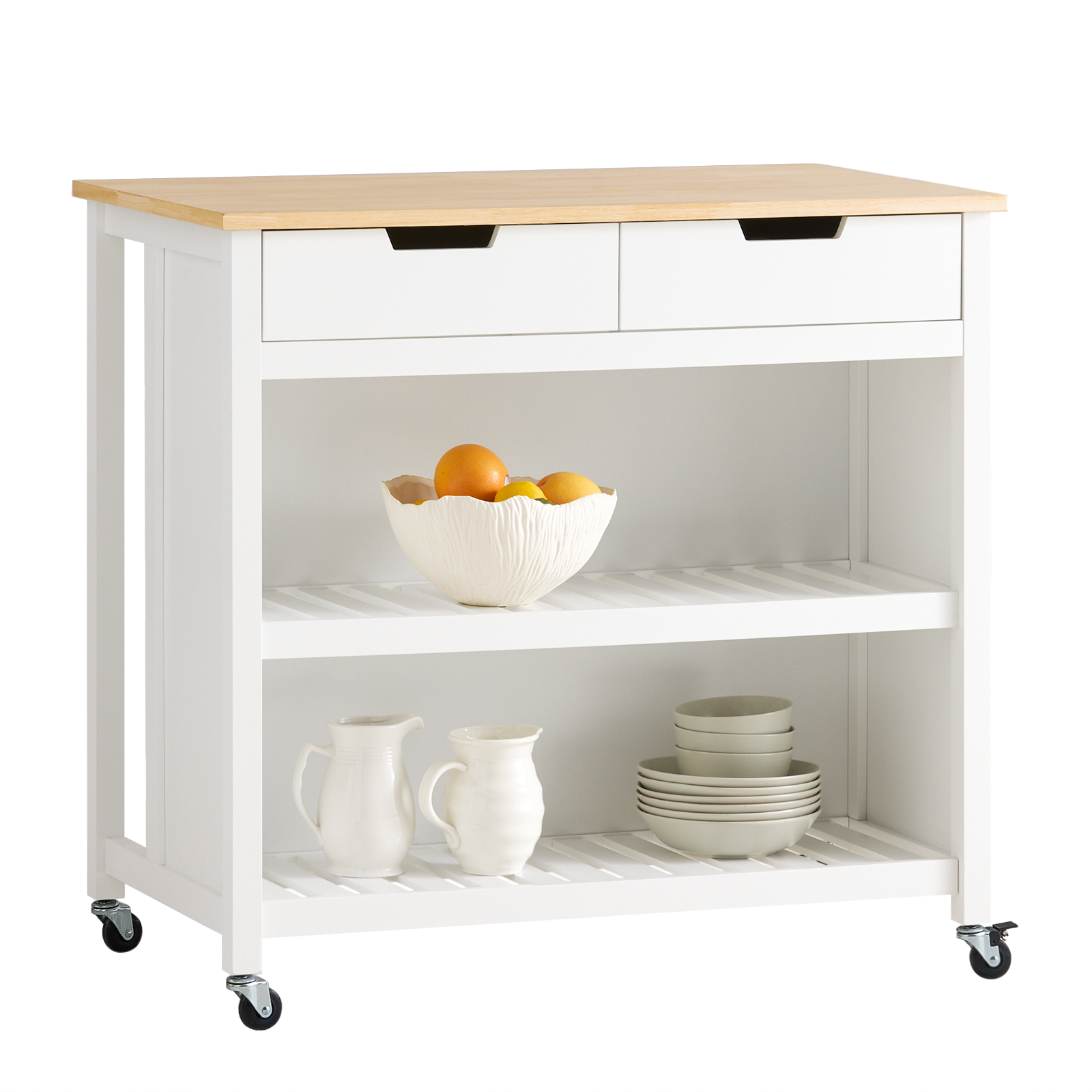SoBuy Kitchen Storage Serving Trolley Kitchen Cabinet FKW74-WN
