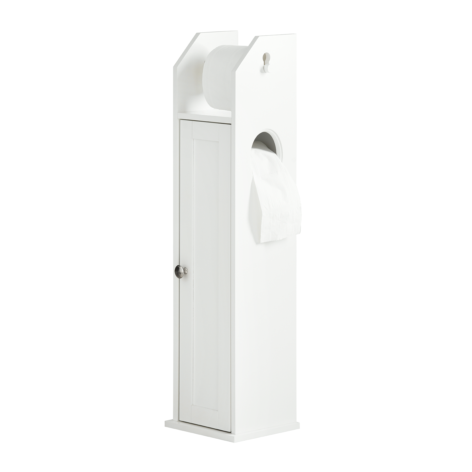 SoBuy Free Standing Wood Bathroom Cabinet,Toilet Paper Roll Holder, FRG135-W