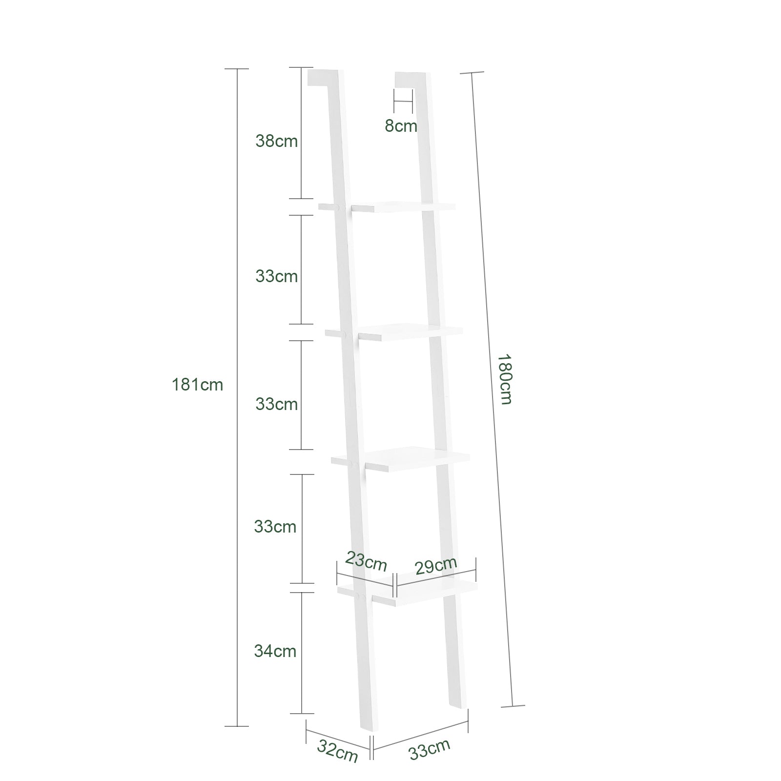 SoBuy Modern 4 Tiers Display Storage Wood Wall Shelf, FRG15-W