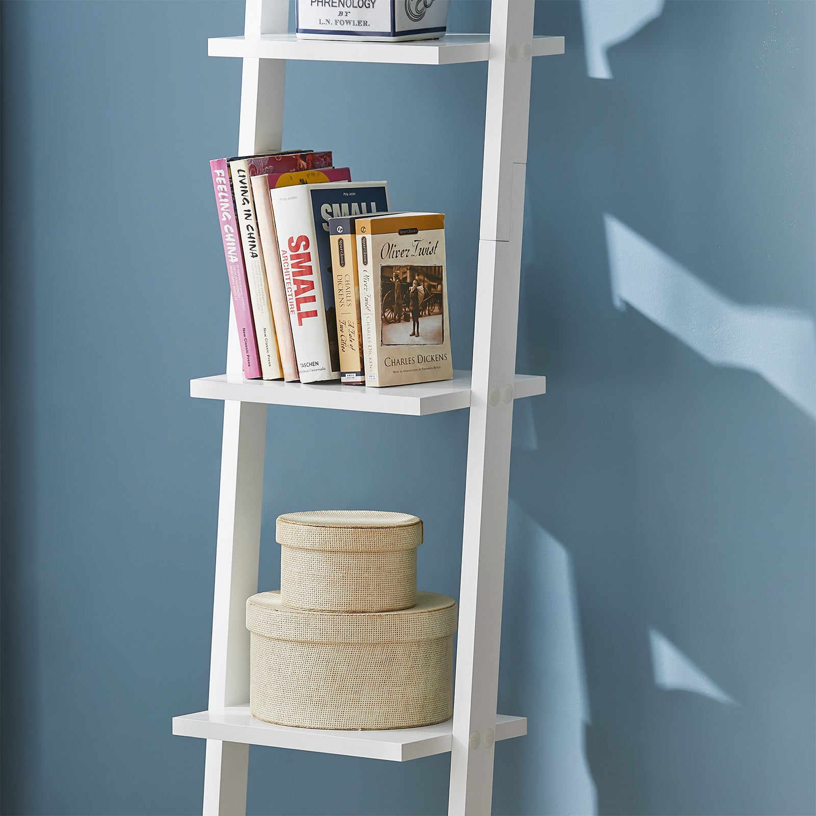 SoBuy Modern 4 Tiers Display Storage Wood Wall Shelf, FRG15-W