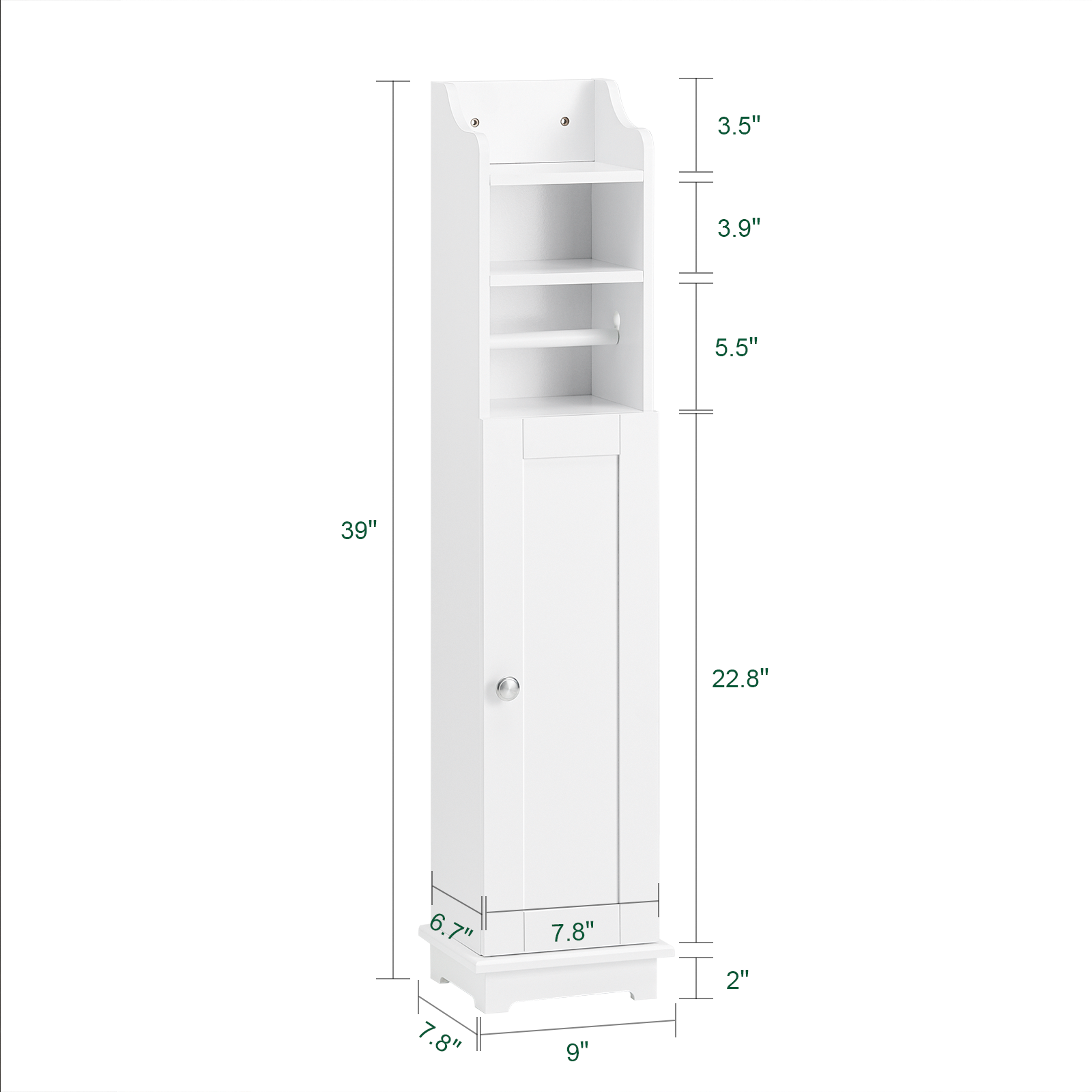 SoBuy Bathroom Toilet Paper Floor Standing Storage Cabinet FRG177-W