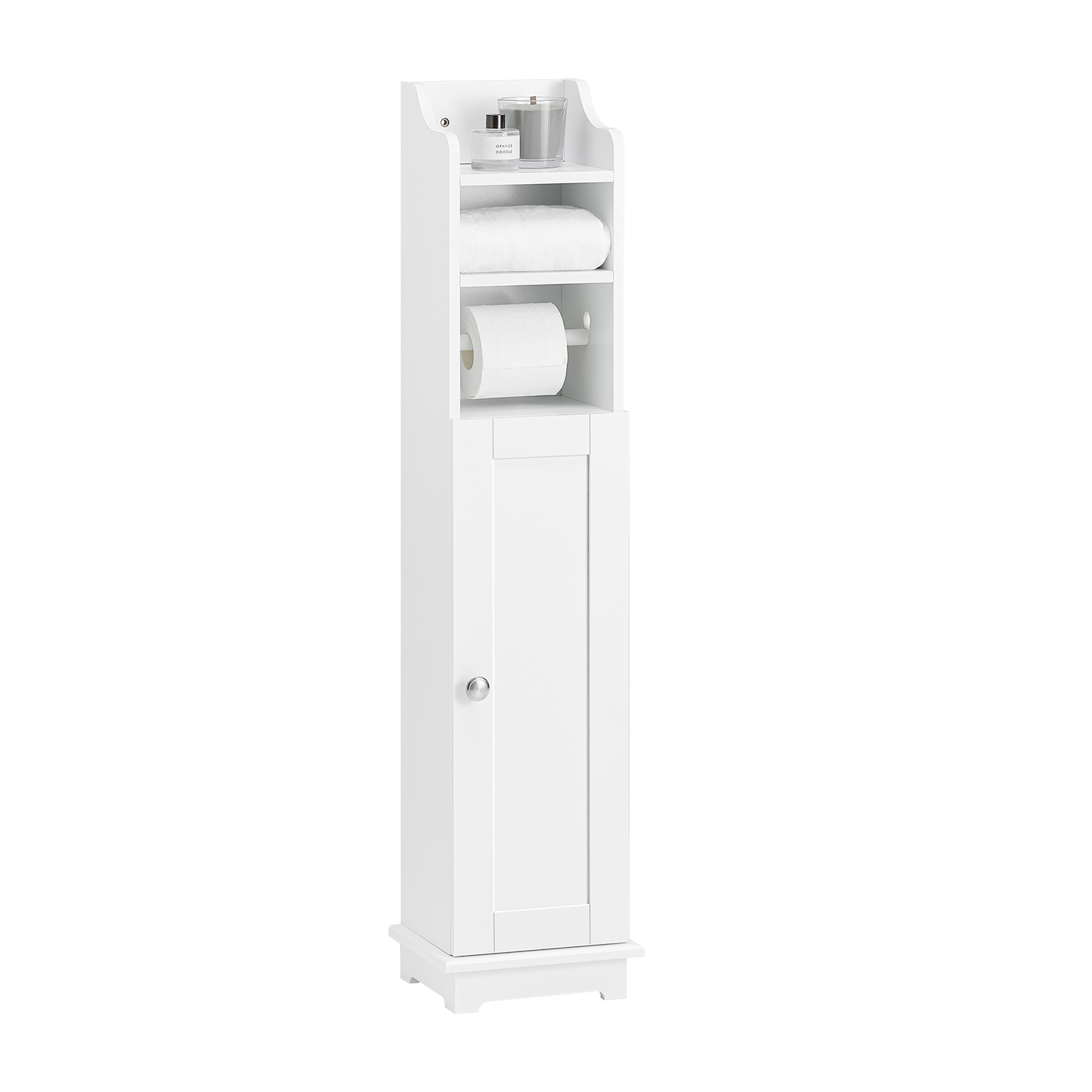 SoBuy Bathroom Toilet Paper Floor Standing Storage Cabinet FRG177-W