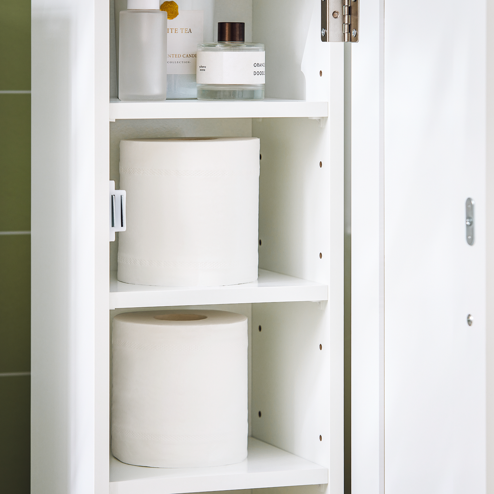 SoBuy Bathroom Toilet Paper Floor Standing Storage Cabinet FRG177-W