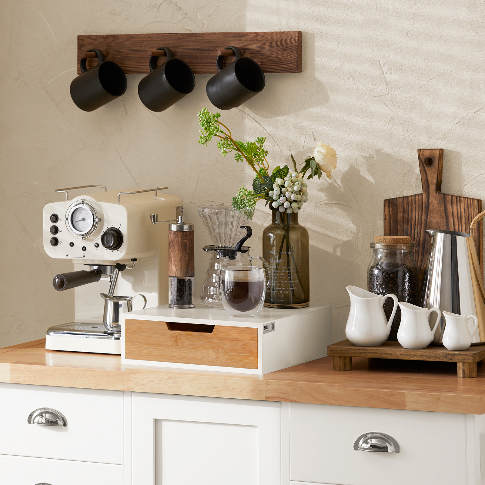 SoBuy Coffee Pod Storage Drawer, Coffee Capsule Holder Stand Box FRG179-WN