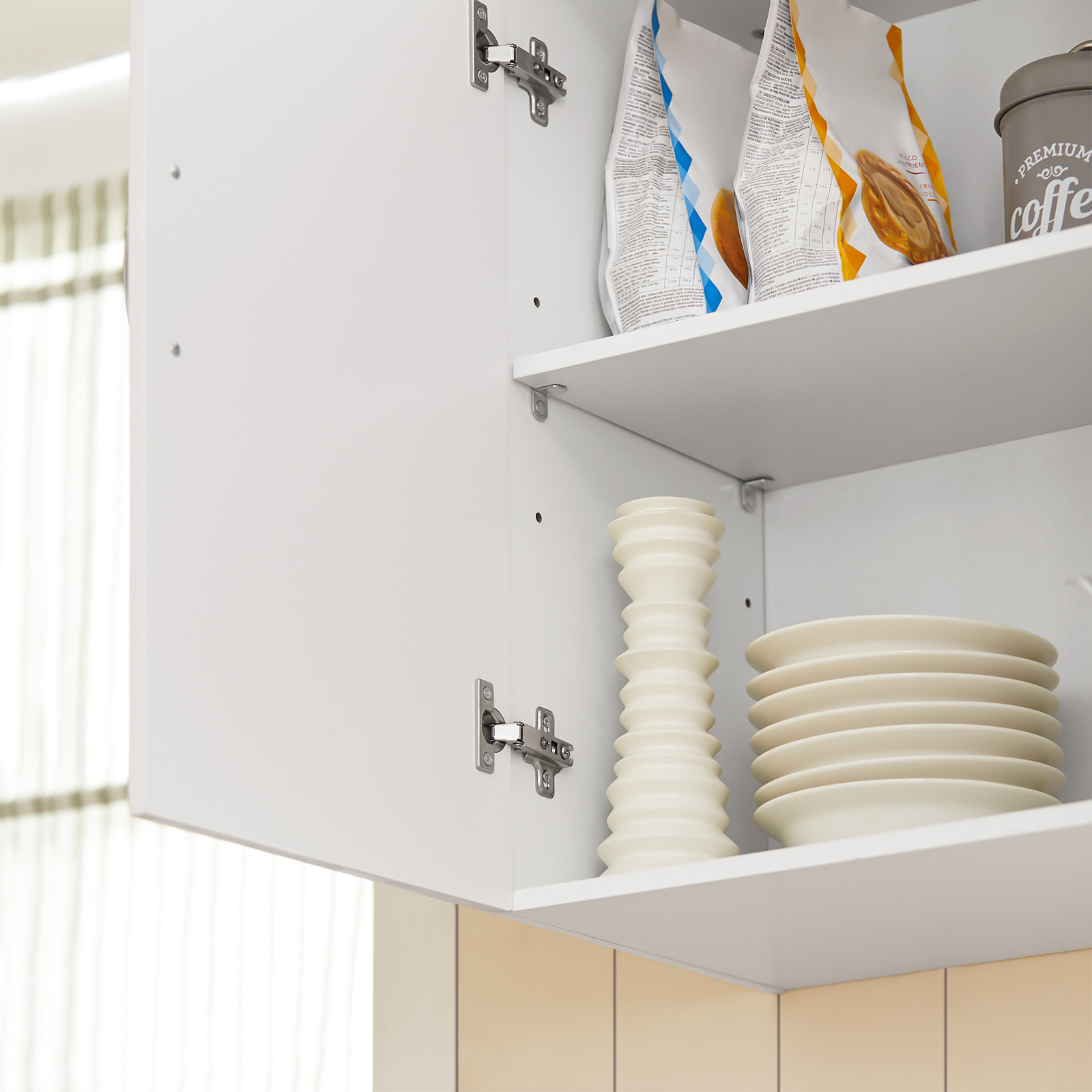 SoBuy Wall Storage Cabinet Unit with Double Doors,Kitchen Bathroom Wall Cabinet,Garage or Laundry Room White FRG231-W