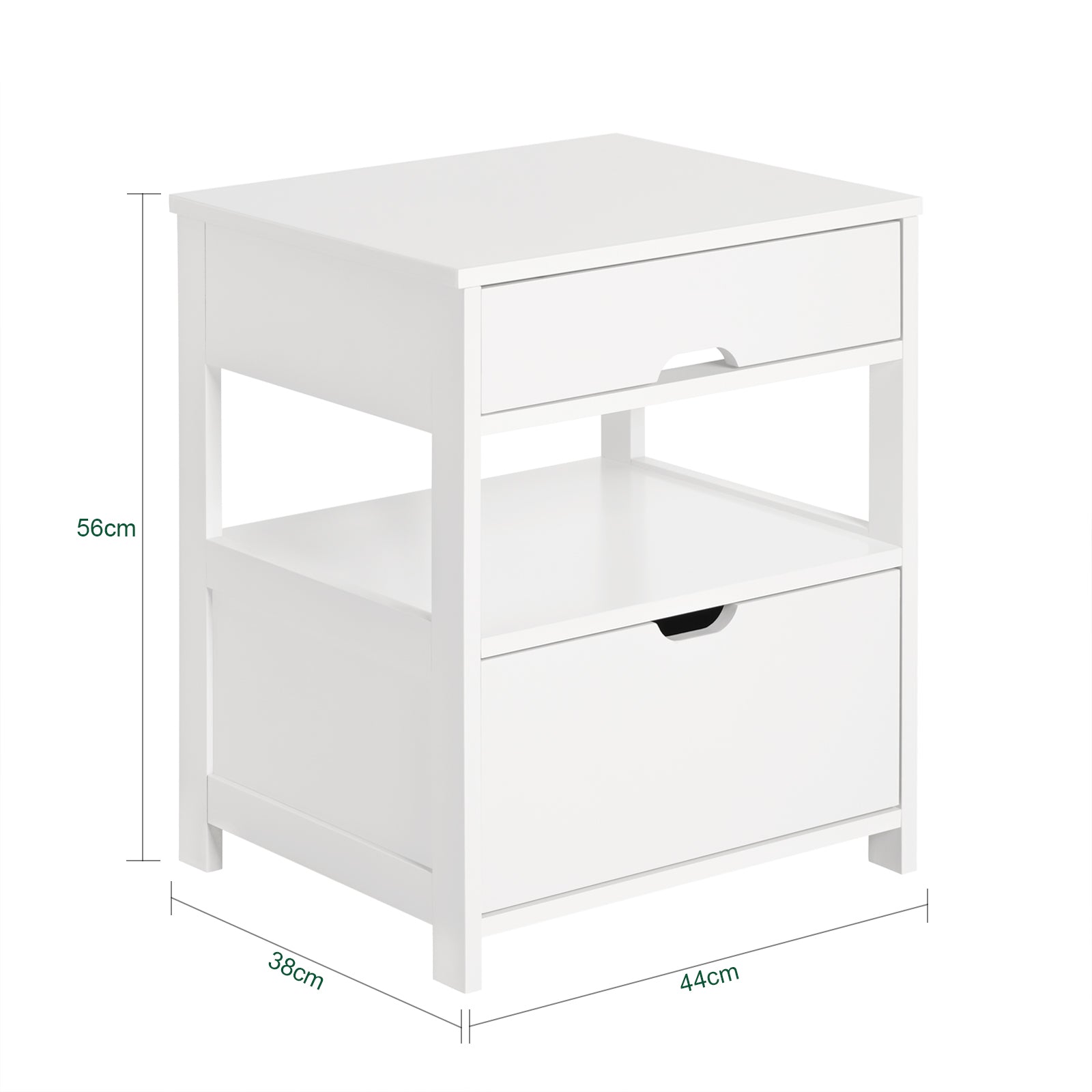 SoBuy Beside Table with Drawers Night Table Stand Lamp Table End Table Side Table White FRG258-W