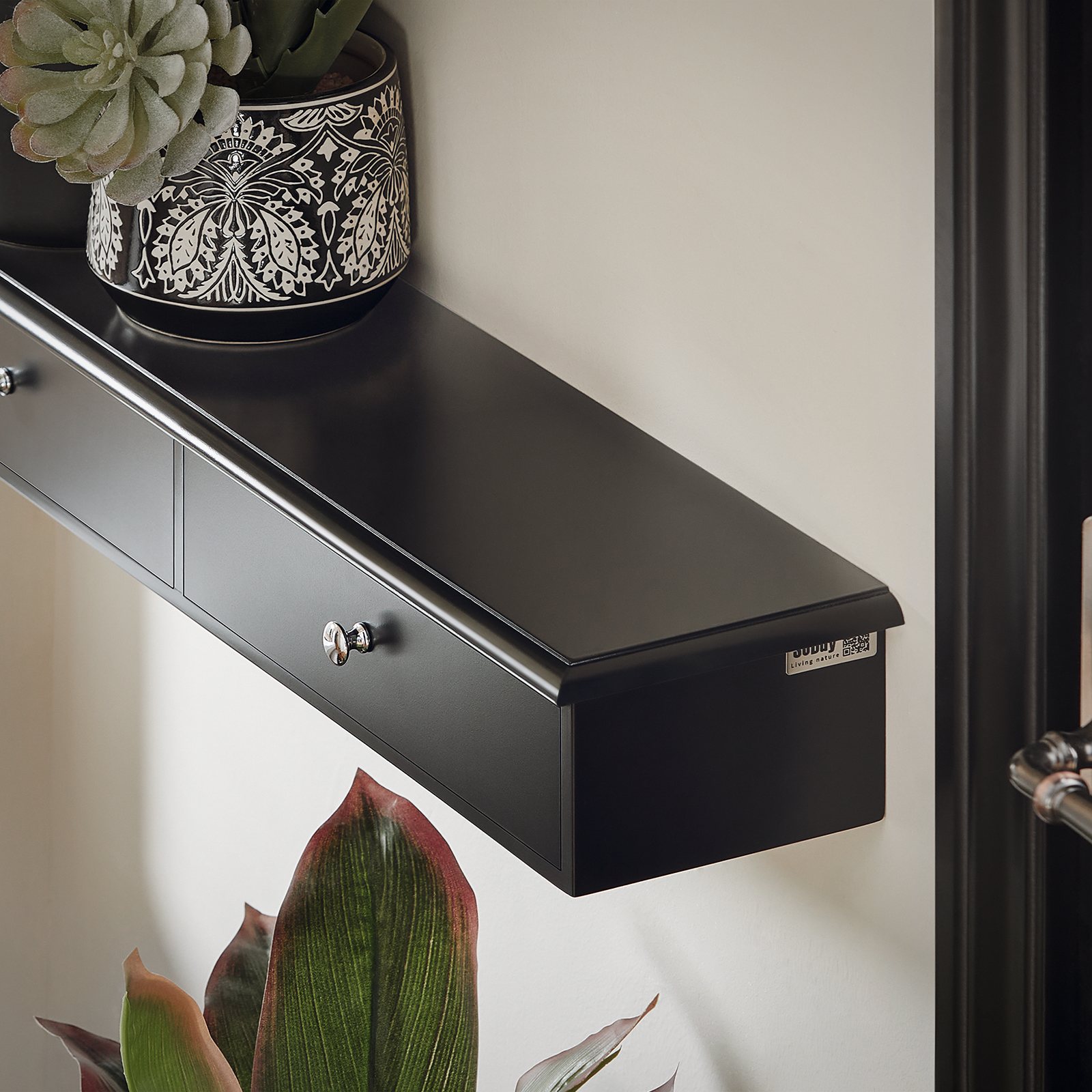 SoBuy Wall Mounted Display Storage Shelf Unit with 2 Drawers FRG43-SCH