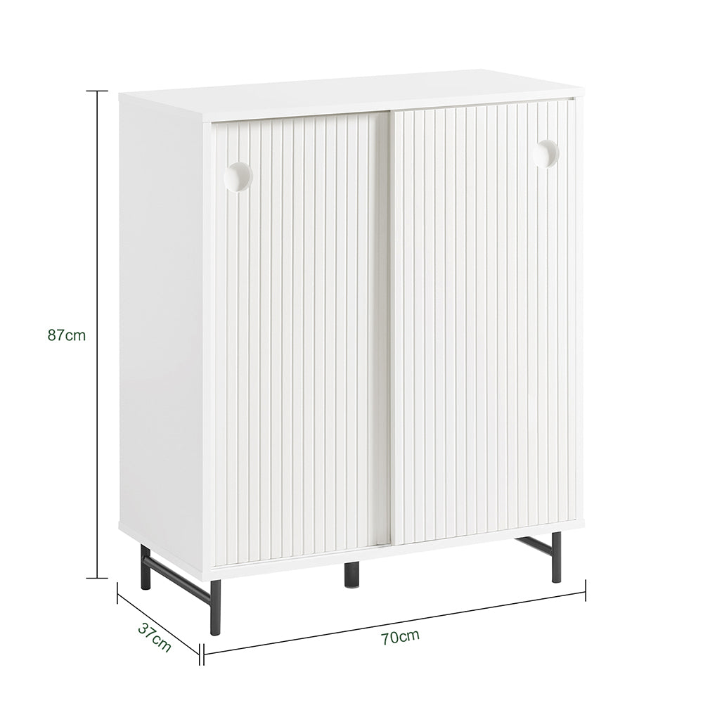 SoBuy FSB62-W, Hallway Shoe Cabinet Cupboard Sideboard with Sliding Doors,Living Room Storage Cabinet