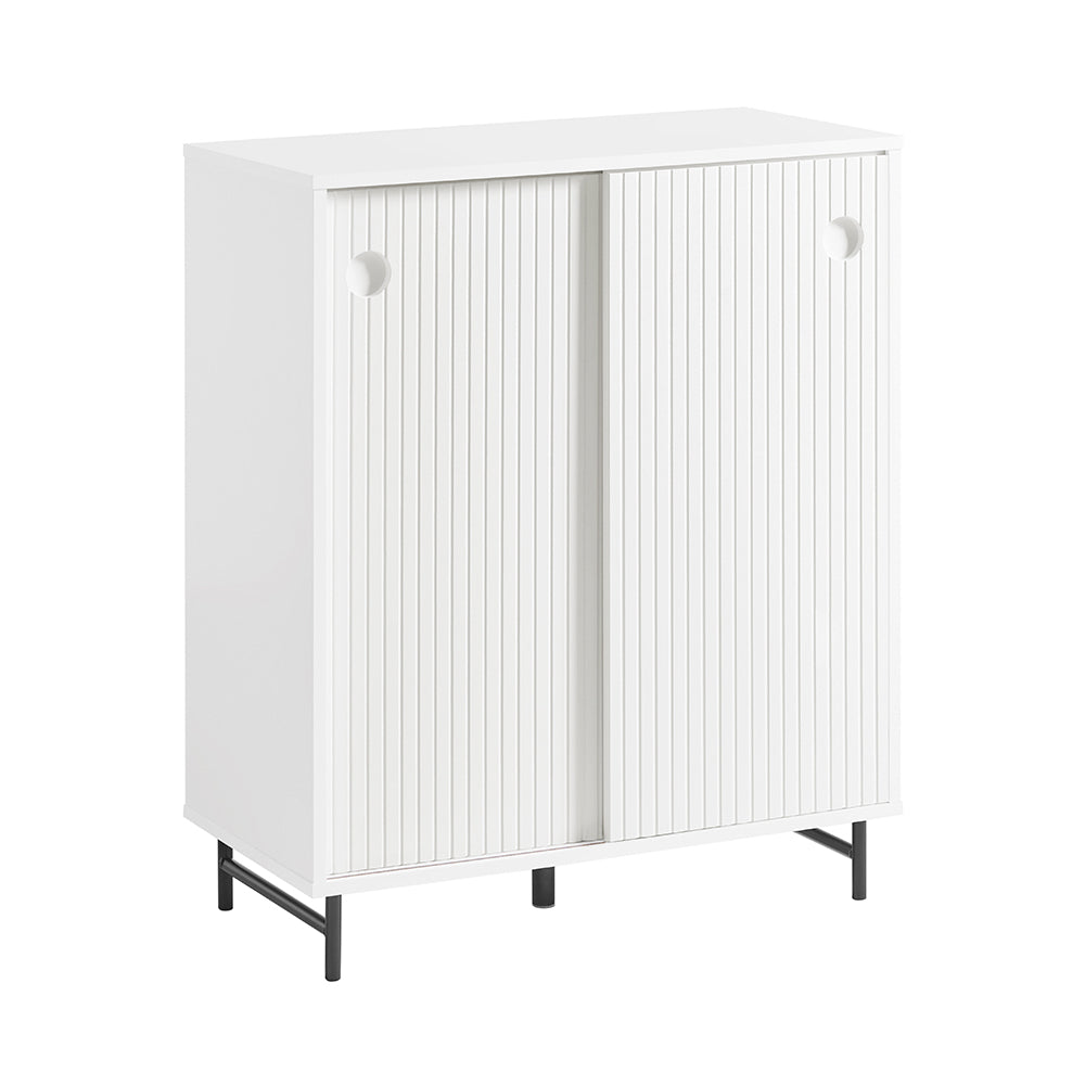 SoBuy FSB62-W, Hallway Shoe Cabinet Cupboard Sideboard with Sliding Doors,Living Room Storage Cabinet
