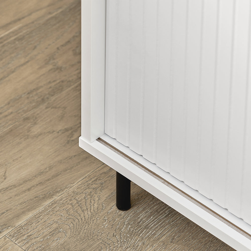 SoBuy FSB62-W, Hallway Shoe Cabinet Cupboard Sideboard with Sliding Doors,Living Room Storage Cabinet