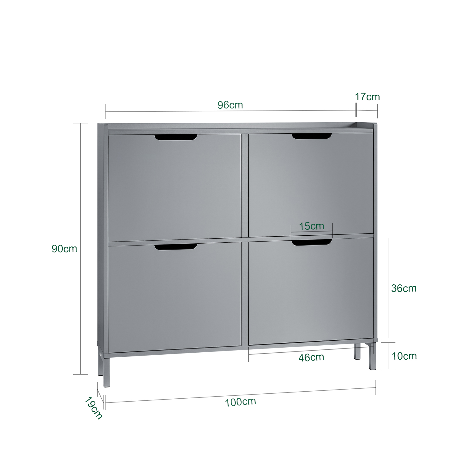 SoBuy FSR100-HG 4 Drawers Shoe Cabinet Shoe Rack Shoe Storage Cupboard Organizer Unit