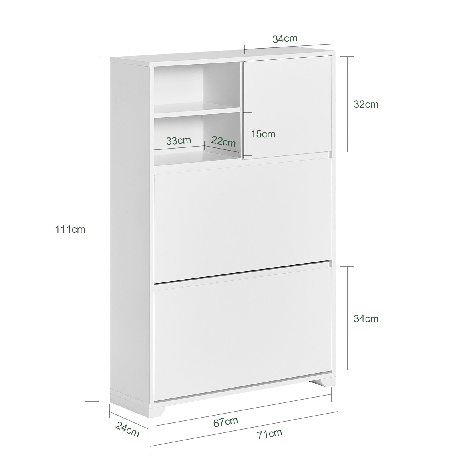 SoBuy FSR111-W Hallway Shoe Cabinet Shoe Rack Shoe Storage Cupboard Organizer