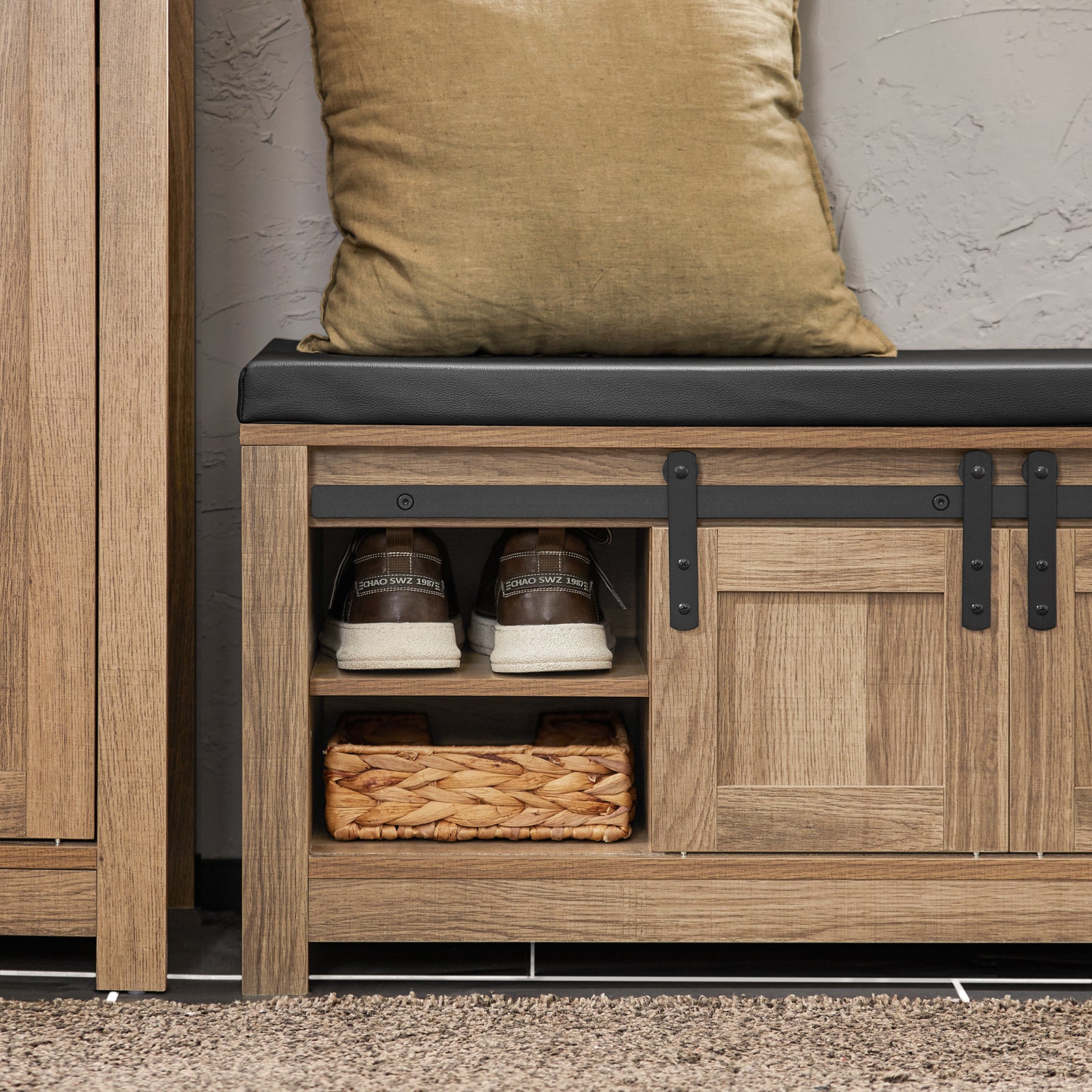 SoBuy FSR118-BR Hallway Shoe Bench Shoe Cabinet Shoe Rack Storage Bench