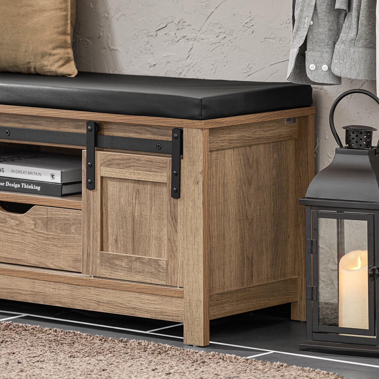 SoBuy FSR118-BR Hallway Shoe Bench Shoe Cabinet Shoe Rack Storage Bench