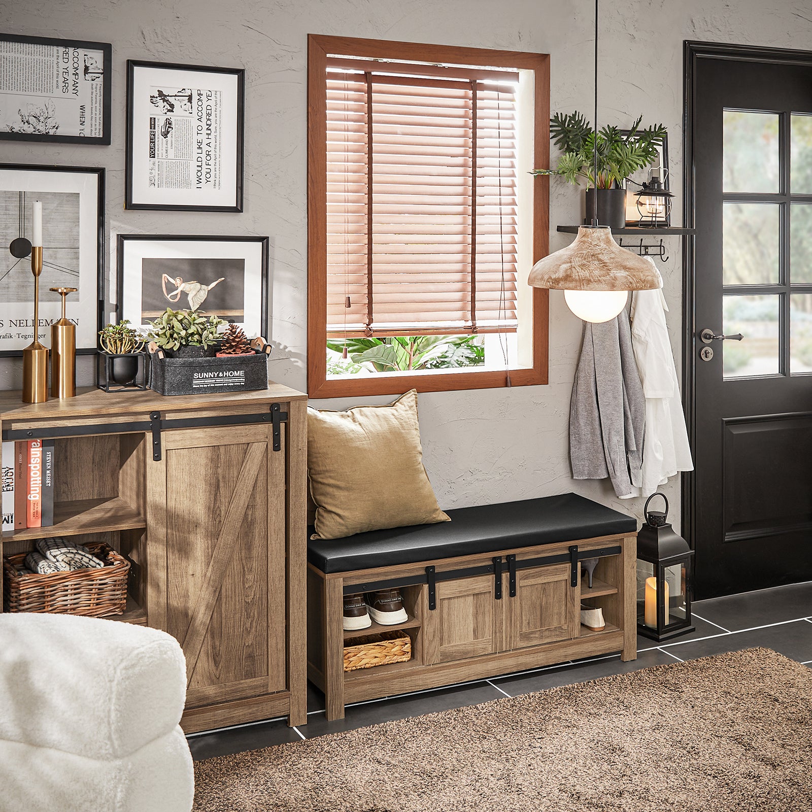 SoBuy FSR118-BR Hallway Shoe Bench Shoe Cabinet Shoe Rack Storage Bench