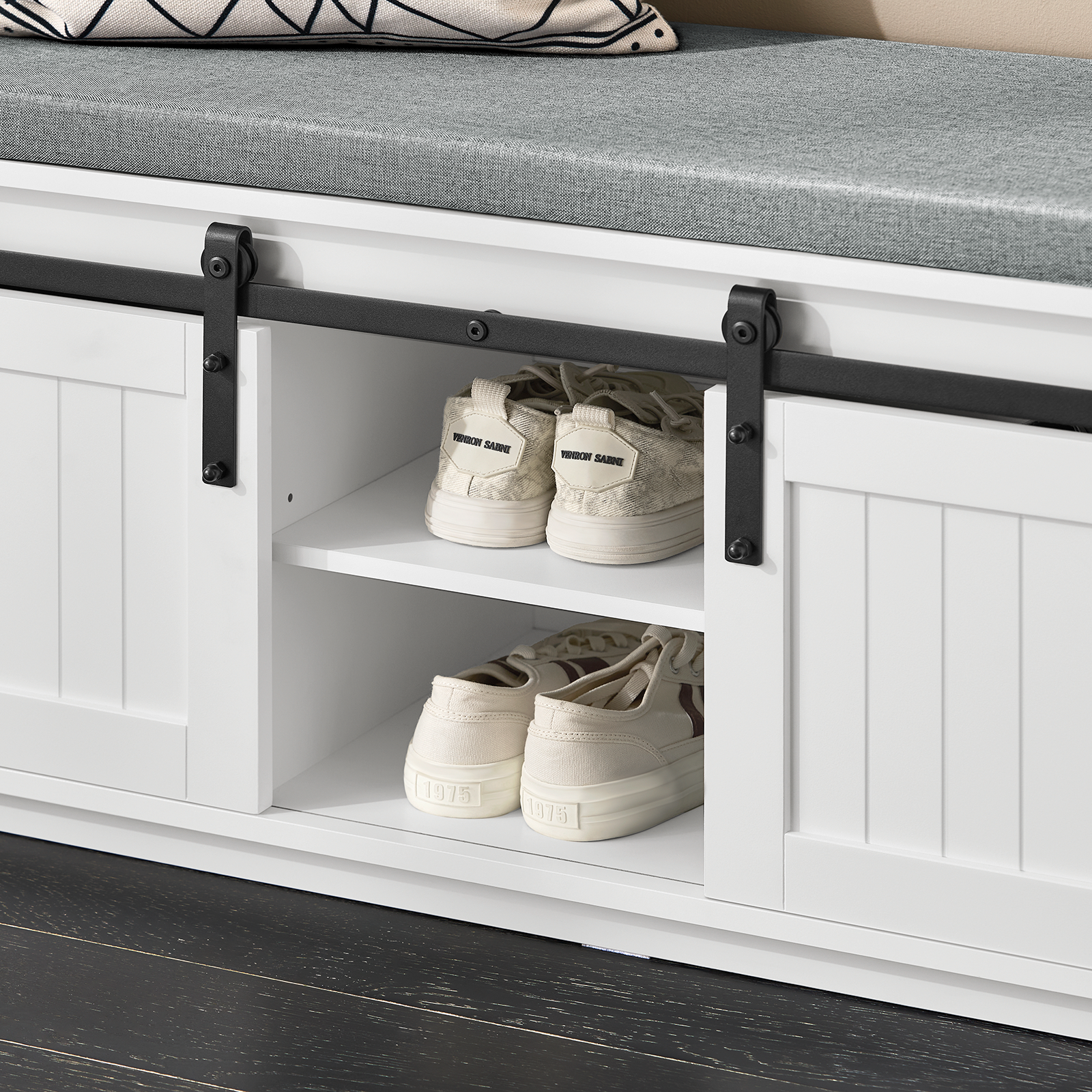 SoBuy FSR133-K-W Hallway Storage Bench Shoe Bench Shoe Rack Shoe Cabinet