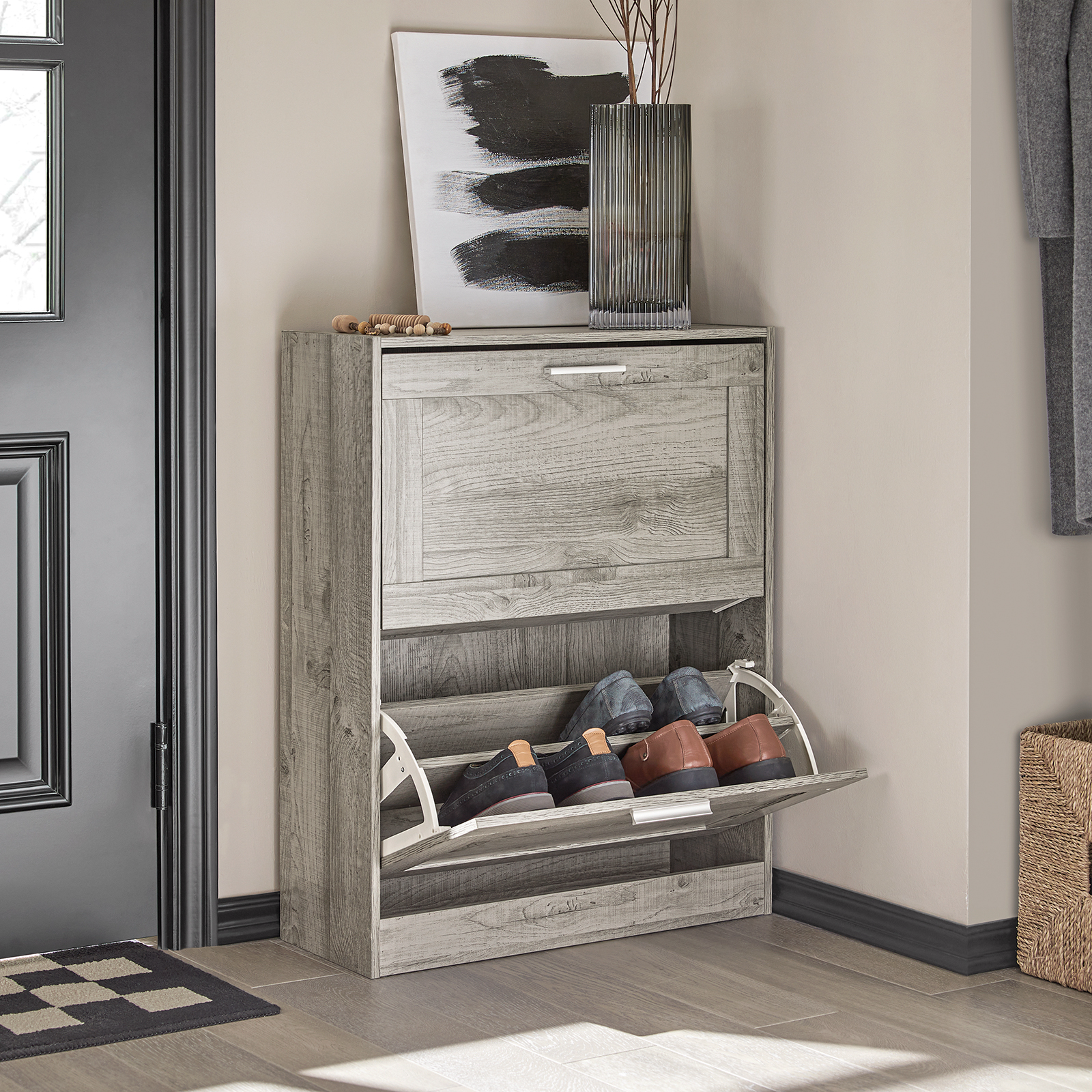 SoBuy FSR137-HG Shoe Cabinet Shoe Rack Shoe Storage Cupboard Organizer Unit