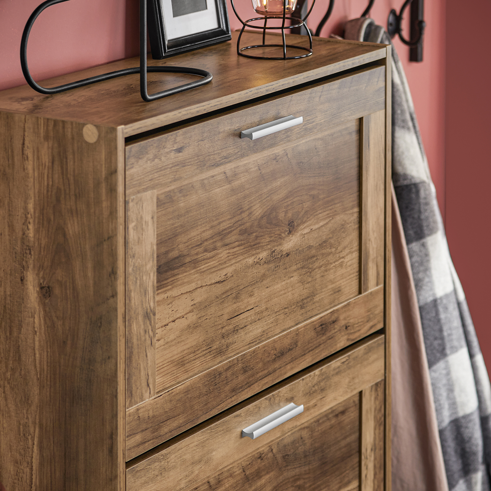 SoBuy FSR137-L-F 3 Drawers Shoe Cabinet Storage Cupboard Organizer Unit