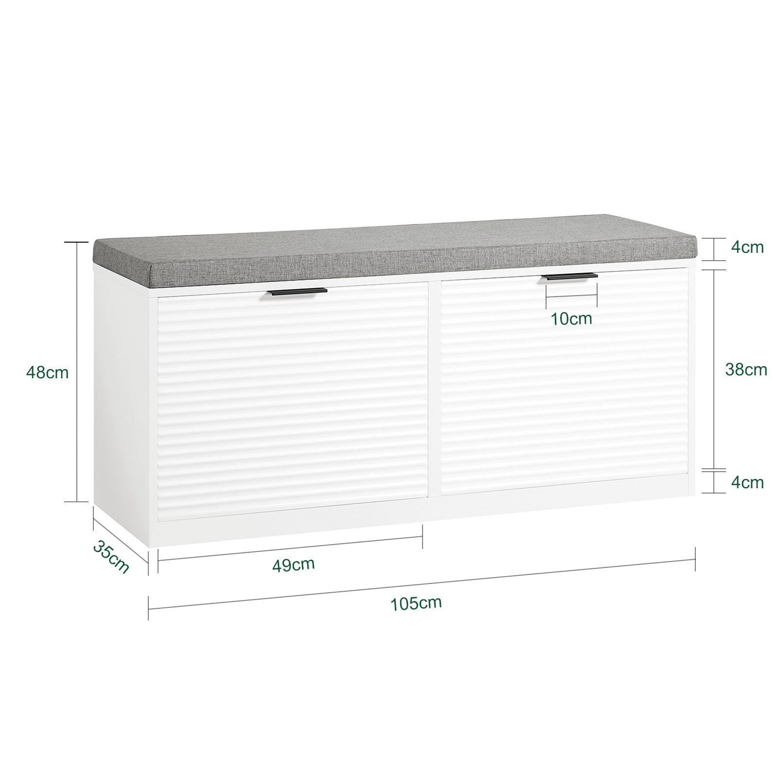 SoBuy FSR147-W Shoe Bench Shoe Cabinet with Flip-Drawer