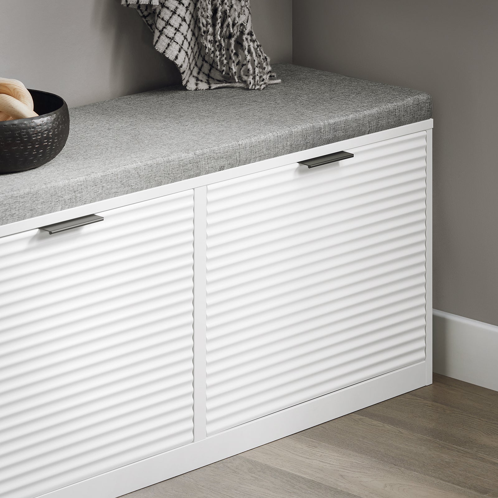 SoBuy FSR147-W Shoe Bench Shoe Cabinet with Flip-Drawer