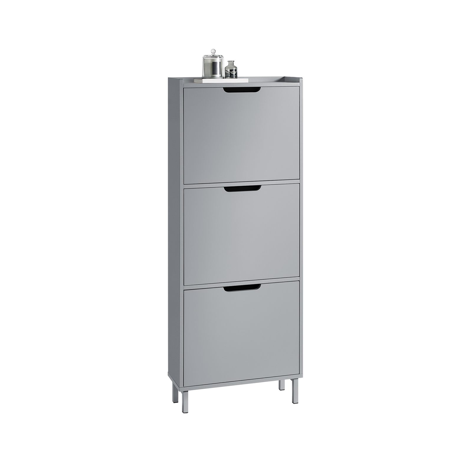 SoBuy FSR151-H-HG 3 Flip-Drawers Shoe Cabinet Shoe Rack Shoe Storage Cupboard Organizer Unit