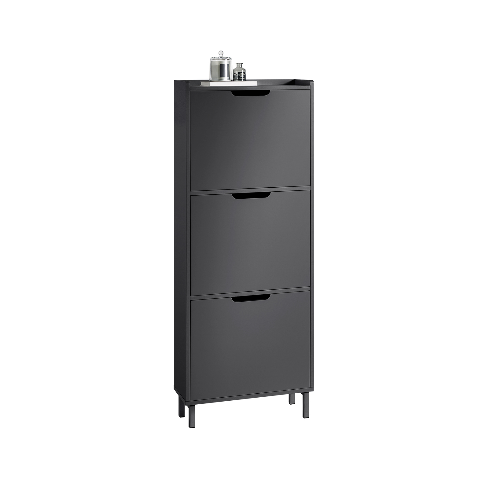 SoBuy FSR151-H-SCH 3 Flip-Drawers Shoe Cabinet Shoe Rack Shoe Storage Cupboard Organizer Unit