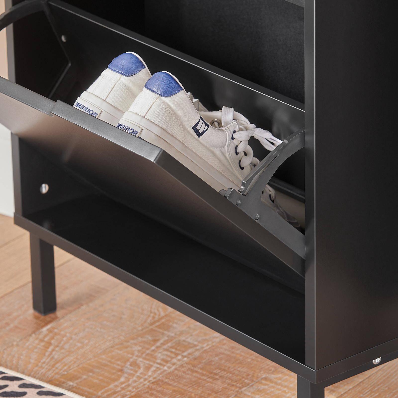 SoBuy FSR151-H-SCH 3 Flip-Drawers Shoe Cabinet Shoe Rack Shoe Storage Cupboard Organizer Unit